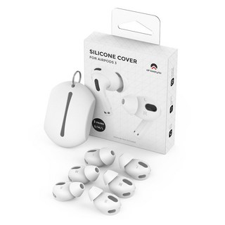 더조은셀러 커널형 이어팁 이어커버 S M L 대 중 소 파우치 에어팟 3 호환, 화이트(S+M+L+파우치), 에어팟3, 1세트