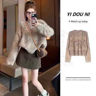 全店折扣 秋冬季獨特絕美減齡漂亮洋氣高級感小香風毛衣半身短裙兩件套裝女