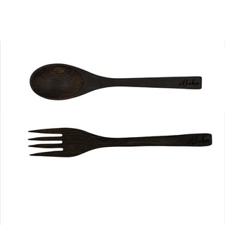 Aloha Cocoonut 天然烏木叉子/湯匙 - 共2款《屋外生活》餐具 環保, 1個, 湯匙