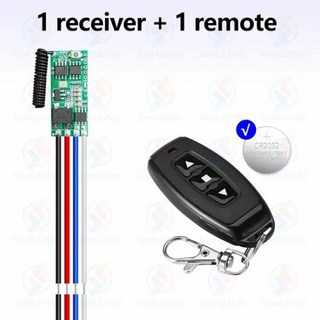 RF 미니 모터 리모컨 스위치 릴레이 모듈 모터 전진 역방향 정지 DIY용 50m 송신기 433MHz DC 6V 12V 18V 24V, 2) 1Receiver 1Remote, 2) 1Receiver 1Remote