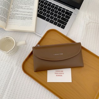 CLASSIC STAR 長夾，多卡位，大容量錢包女款, 咖啡色, 1個