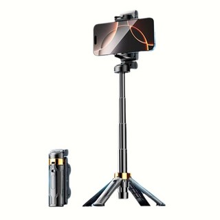 手機助拍器 迷你自拍棒 手機自拍腳架 補光燈美顏 雲台穩定器, 1個, 黑色-四軸航空合金-防抖穩, 無燈款