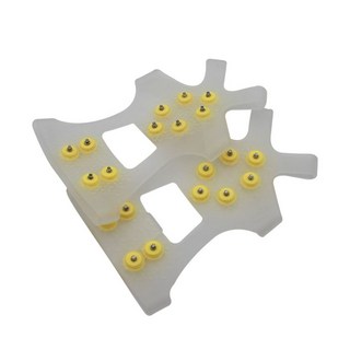 戶外10 五齒冰爪雪鄉防滑鞋套 滑雪簡易雪地冰面冬季路面登山神器, 十齒透明黃釘XL碼【45-48碼通用】