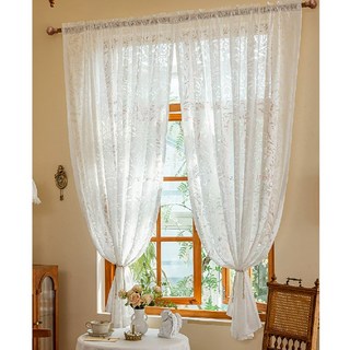 나뭇가지 그림자 로맨틱 레이스 커튼 쉬폰 커튼 2장