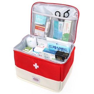 [케이솔루션] 구급가방 구급파우치 구급낭 특대형 22종세트(레드) 구급함 구급상자 세트 여행 응급키트, 1개