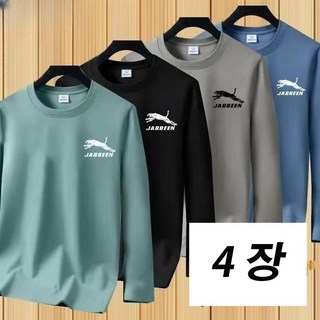 1+1+1+1 빅 사이즈 남성 루즈핏 스판 특 양면 라운드 긴팔 순면 티셔츠