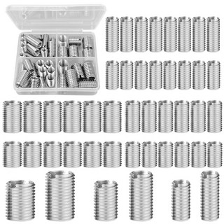 40개 스레드 인서트 너트 M4-M8 스레드 리듀싱 너트 육각 소켓 드라이브 너트 패스너 스레드 어댑터 슬리브 리듀싱 너트 외부 스레드 리듀싱 너트 가구용(6가지 사이즈)