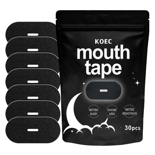 KOEC 睡眠呼吸貼 緩解呼吸 防打鼾 止鼾 閉口嘴鼻貼, 1個, 黑色