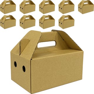 紙箱大地 1斤手提禮盒 21x14x10公分 B浪紙箱, 牛皮色, 10個