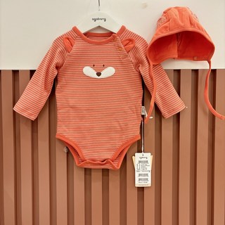 아가방 중계점*BEST*당일발송40%할인 폭스바디수트세트(모자) 신축성좋은후라이스소재 귀여운바디수트