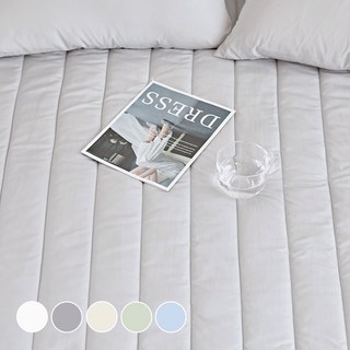 디오프 알러지케어 누빔 침대패드 고정밴드형, 밀크그레이