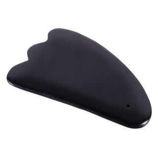 天然工坊 黑色砭石刮痧板 唇形臉部身體按摩工具, 黑, 1個