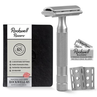 ROCKWELL RAZORS 6S 스테인리스 스틸 더블 엣지 안전 면도기 실버 [호환]