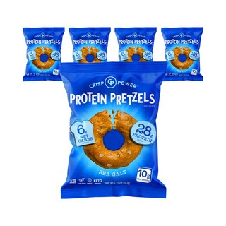 크리스프파워 프로틴 프레첼 씨솔트맛 단백질 보충 건강 스낵, 5개, 50g