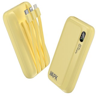 PD 22.5W QC3.0 일체형 고속충전 보조배터리 M1 10000mAh 잔량표시, 옐루우