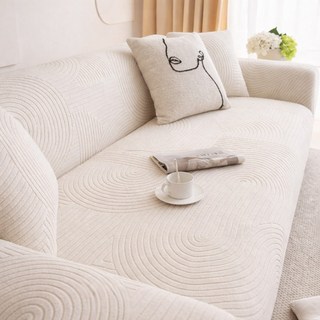 커버무드 소프트 소파 커버 + 자체제작 고정 스펀지, 아이보리, 1개