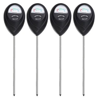트리오즈 토양 수분 측정기 화분 식물 습도계, 4개, 블랙