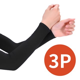 라니아 남녀 공용 아이스 팔토시, 블랙, 3개, 팔목 기본형