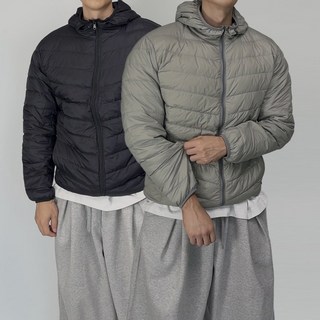 남녀공용 오리털 덕다운 경량 패딩 숏 크롭 점퍼