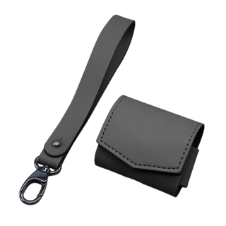 티알케이 에어팟 프로 고급 가죽 케이스 + 핸드스트랩, 차콜그레이