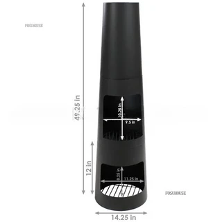 야외용 모던 철제 분해형 굴뚝 휴대용 캠핑 난로 실내외 수직형 나무 CC, 01 36x125cm