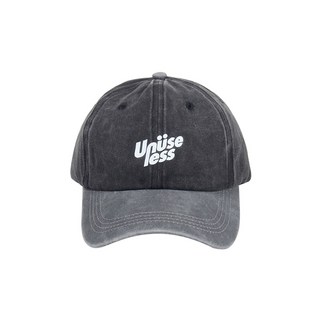 【Unuseless】基本Logo 撞色水洗老帽 (黑灰)