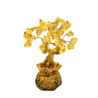 招財進寶水晶搖錢樹擺件 居家辦公室風水裝飾品 提升財運 吉祥如意, 迷你號錢袋