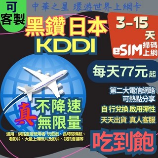 eSIM 日本黑鑽吃到飽上網卡 高速不降速 本州四國九州北海道琉球石垣島適用, eSIM  12天,A【黑鑽】真不降速無限量吃到飽