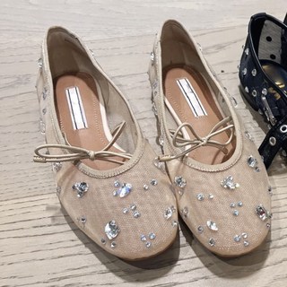 網紗水鑽平底鞋 芭蕾舞鞋 瑪麗珍鞋 夏季透氣舒適軟底單鞋