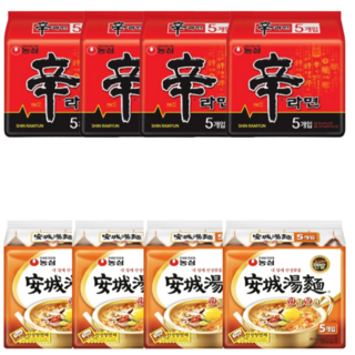 농심안성탕면 20개 + 농심신라면 20개, 클릭몰 반반세트 농심 신라면 안성탕면 40봉 세트