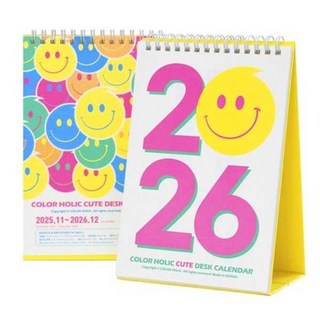 [컬러홀릭]컬러홀릭 컬러홀릭 큐트 데스크 캘린더 탁상달력 2026, 없음