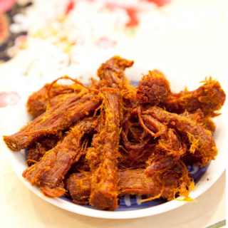 萬益肉鬆行 沙茶肉絲 肉條 肉絲, 1個