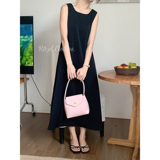 R&A Clothes 洋裝 現貨 U型美背傘擺洋裝 素色ops 背心裙 長洋裝 無袖洋裝, 灰,單一尺寸