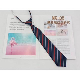 條紋小領帶 - 原宿風男女學生懶人免打日系短款JK制服領帶, MX-05, 1個