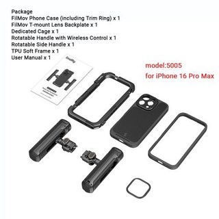 스마트폰 케이지 거치대 비디오 리그 키트 호환용 녹화/YouTube/촬영용 iPhone 16 Pro Max용 Pro용 SmallRig 모바일 회전식 측면 핸들 포함, for 16 Pro Max 5005
