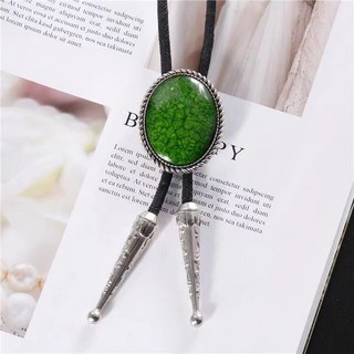 台東出貨 動漫cosplay領帶領飾 文豪野犬太宰治cos領繩 進擊的巨人利威爾cos胸鏈項鍊 復古精美時尚領結, 綠色, 1個