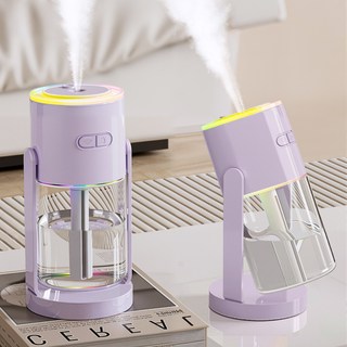 Ditwo 듀얼 스윙 별하늘 프로젝션 무드등 저소음 회전 미니 초음파 가습기, 퍼플