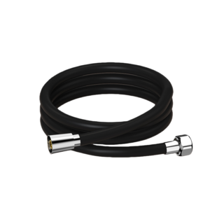 硅膠淋浴蓮蓬頭軟管 通用浴室軟管 防爆加厚硅膠管 耐熱耐用 四分接口, 硅膠軟管-1.5米黑色