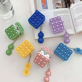 아이폰 파스텔 컬러 뽁뽁이 푸시팝 키링 에어팟 에어팟프로 케이스, 에어팟(1세대/2세대), 푸시팝_민트그린