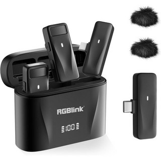 무선 마이크 웨어러블 아이폰 16 15 프로 맥스 USB C 스마트폰 삼성 안드로이드에 호환되는 RGBlink 라발리에 - 콘텐츠 제작자 브이로그 녹음 ASMR을 위한 노이즈, Type C for iPhone 15/Android, 1개