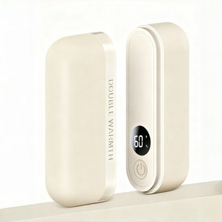 KICOCO 총전식 휴대용 듀얼 손난로 분리형 양손 전자 핫팩, 아이보리