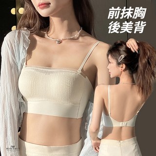 【Rosecret】U型美背薄款內衣 聚攏防走光抹胸 細肩帶無鋼圈胸罩 一衣兩穿交叉背心