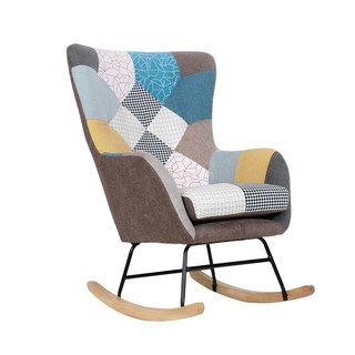【Hampton 漢汀堡】艾莉拼布高背搖椅，高背設計，拼布風格，舒適搖動體驗, 多色, 1個