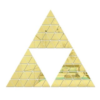 3D 아크릴 삼각 거울 벽 스티커 모자이크 자체 접착 타일 DIY 방 홈 장식 100, 4.Gold, 1개, 04 금
