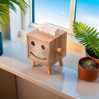 FLEXPORT 원목 두루마리 티슈 겸용 휴지케이스, 1개