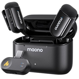 마오노 스마트폰 무선 핀마이크 유튜브 방송용 브이로그 Wave T1 Mini, 듀얼 C타입