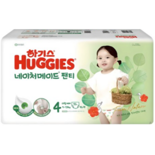 하기스 2024 네이처메이드 팬티형 기저귀 여아용, 대형(L), 416매