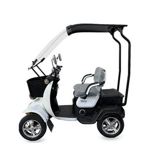 국내출고 전동 스쿠터 전기 2인승 사륜 노인용 전동차, 캐노피장착(화이트), 1개