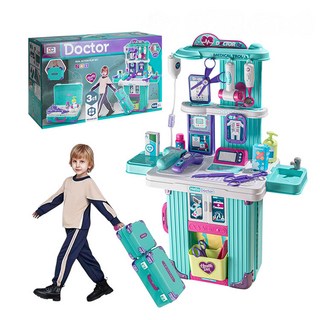 8605手拉行李箱3型態兒童醫護台醫生組 - 大小行李箱收納方便