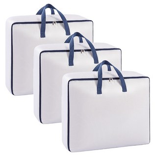 아모란나 반투명 PVC 의류 이불 보관 가방 3P 이사 정리 방수 방진, 3개, 반투명 화이트